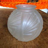 Art deco ball vase in opaque molded glass