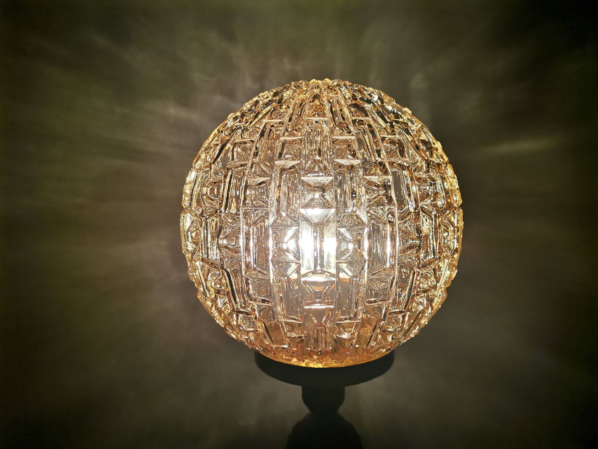 Large wooden table lamp with Glass lampshade