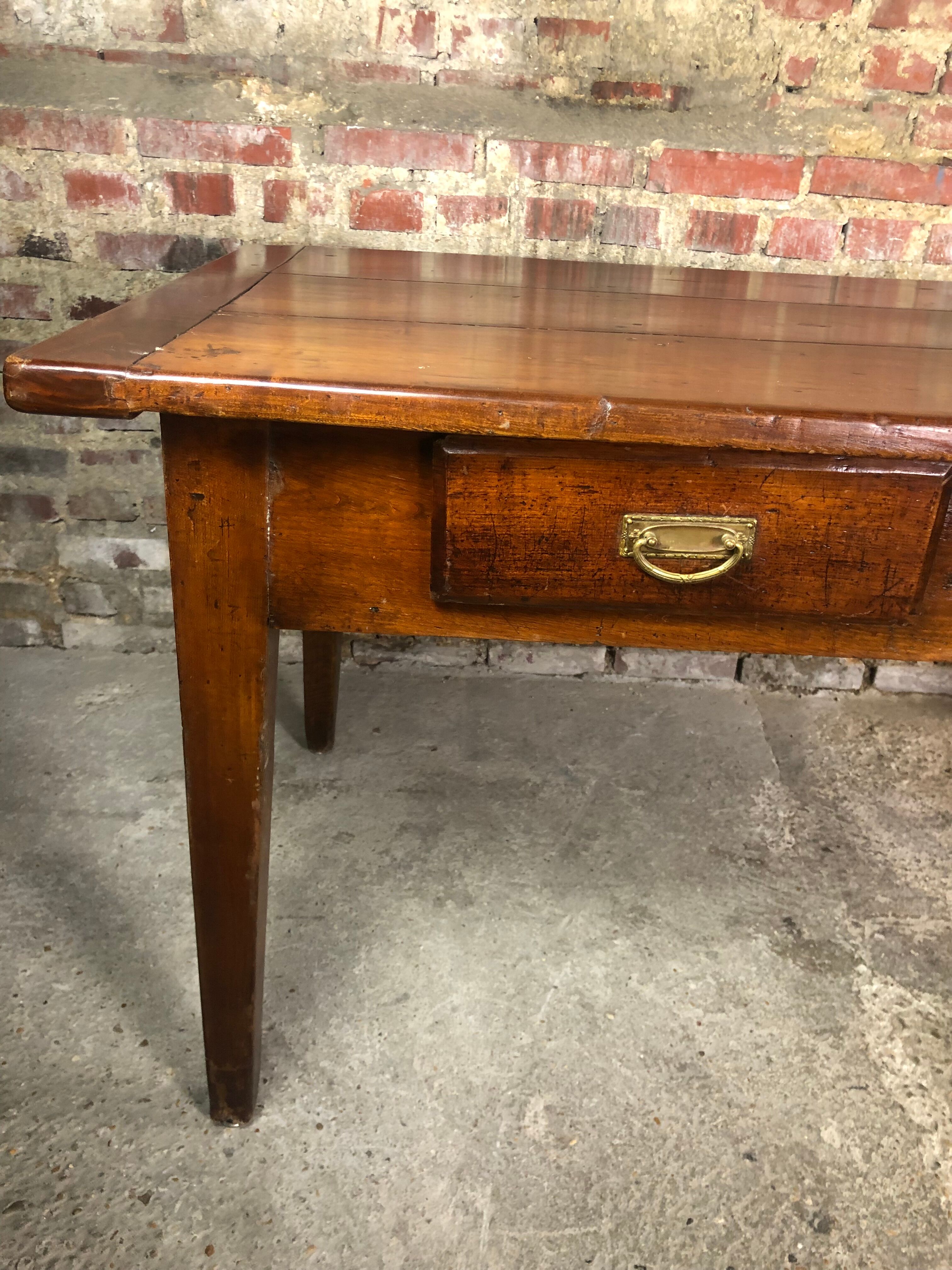 Dark walnut farmhouse table 1900s