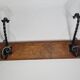 Solid wood and wrought iron wall hook, rustic style, 59 cm