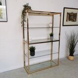 Shelf vintage brass gilded design 1970