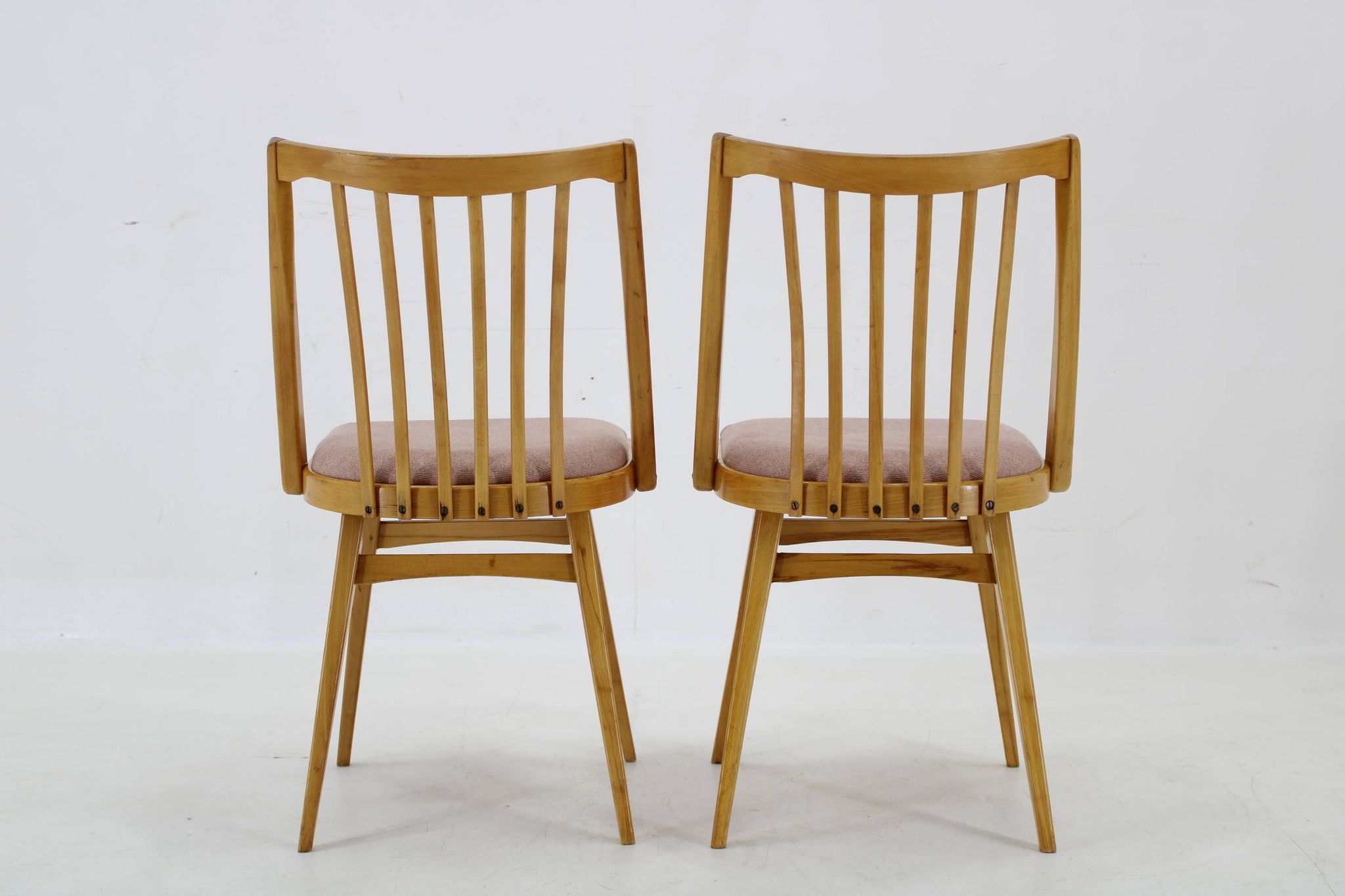 1960s Antonin Suman Set of Four Dining chairs in Beech Wood , Czechoslovakia