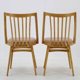 1960s Antonin Suman Set of Four Dining chairs in Beech Wood , Czechoslovakia