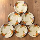 Set of 6 cups and under cups in earthenware