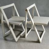 Pair of wooden folding chairs from the 60s