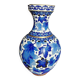 Grand vase en émail cloisonné 30,5 cm bleu intense