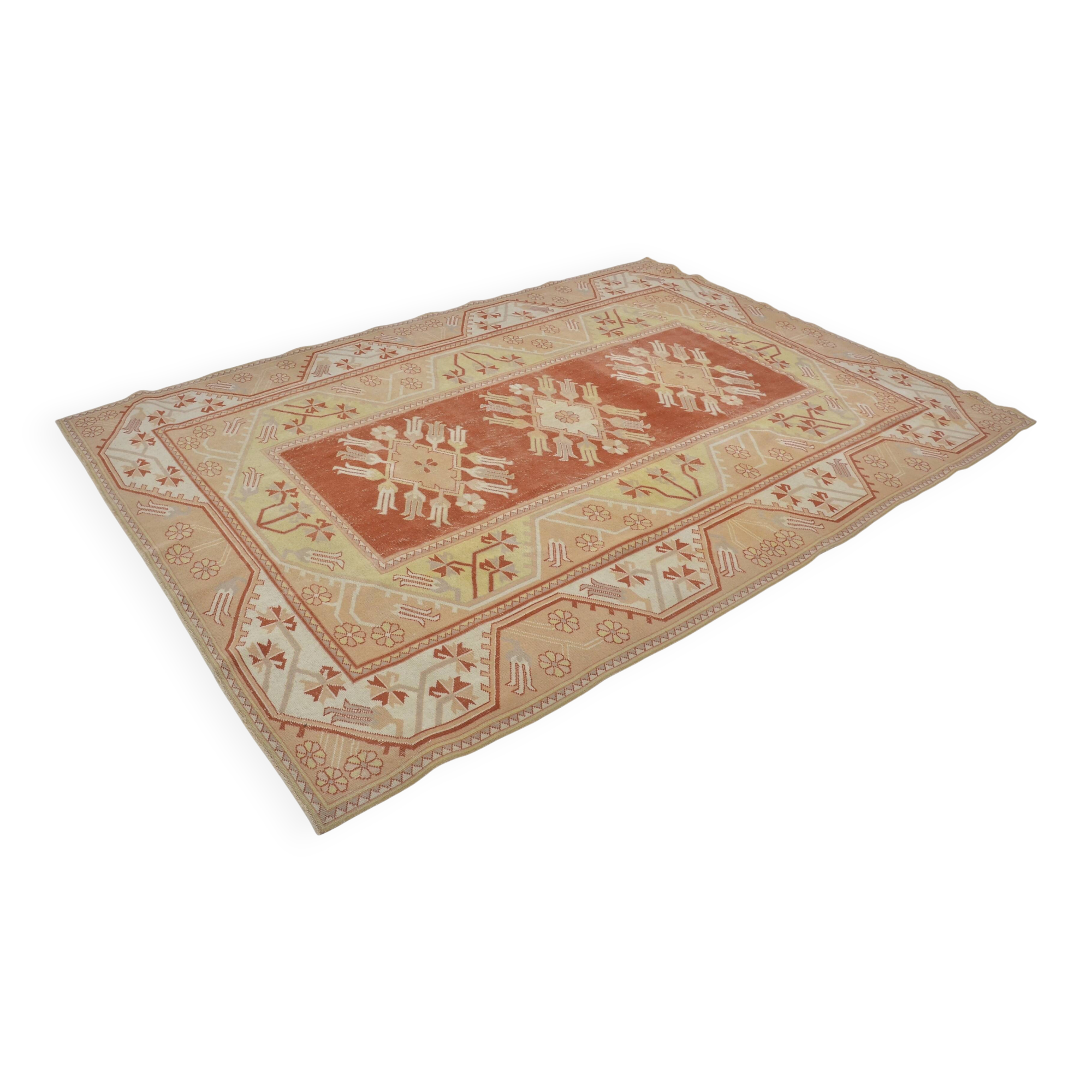 Vintage Handknotted Floral Hnadknotted Rug sku1835