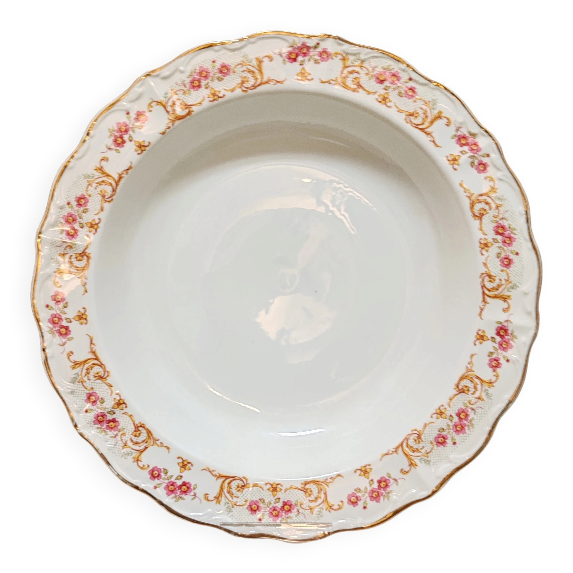 Hollow serving dish in Digoin porcelain