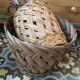 Two matching wicker pot covers