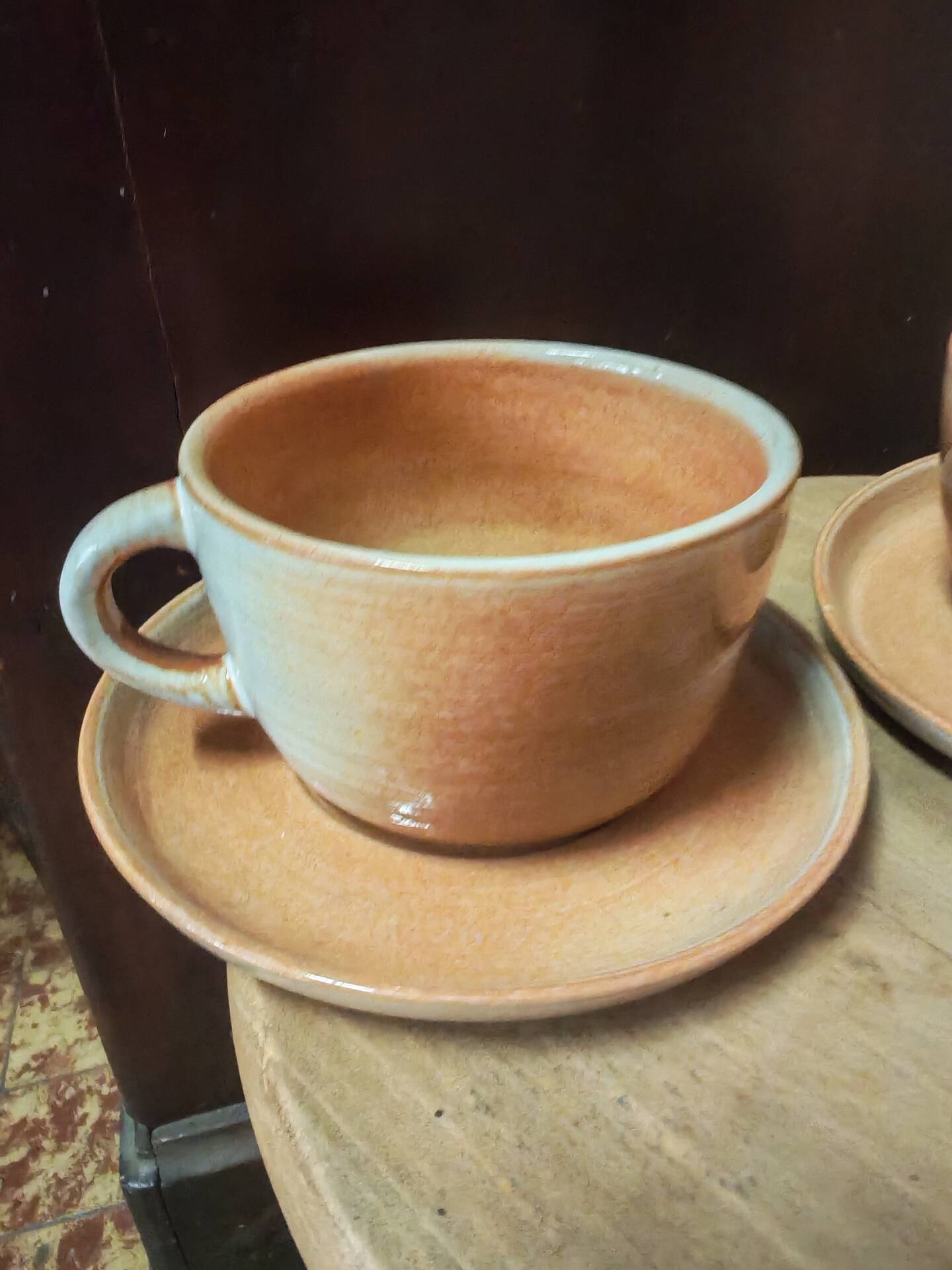 Paire de tasses en grès émaillé  vintage 1970