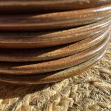6 large La Borne style pyrite stoneware flat plates