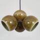 3-light chandelier with glazed sandstone balls. 50s-60s Italy