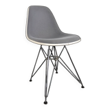 Chaise Vitra Eames DSR rembourrée grise