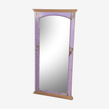 Miroir en teck birman avec patine mauve