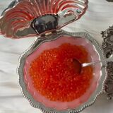 Shell-shaped silver-plated butter dish Jacques made in England.