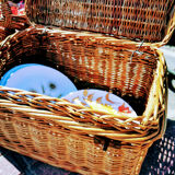 Wicker picnic basket
