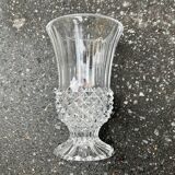 Arques crystal vase with diamond point pattern 60s 70s crystal vase
