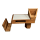 1970s coffee table in white laminated pine wood with magazine rack
