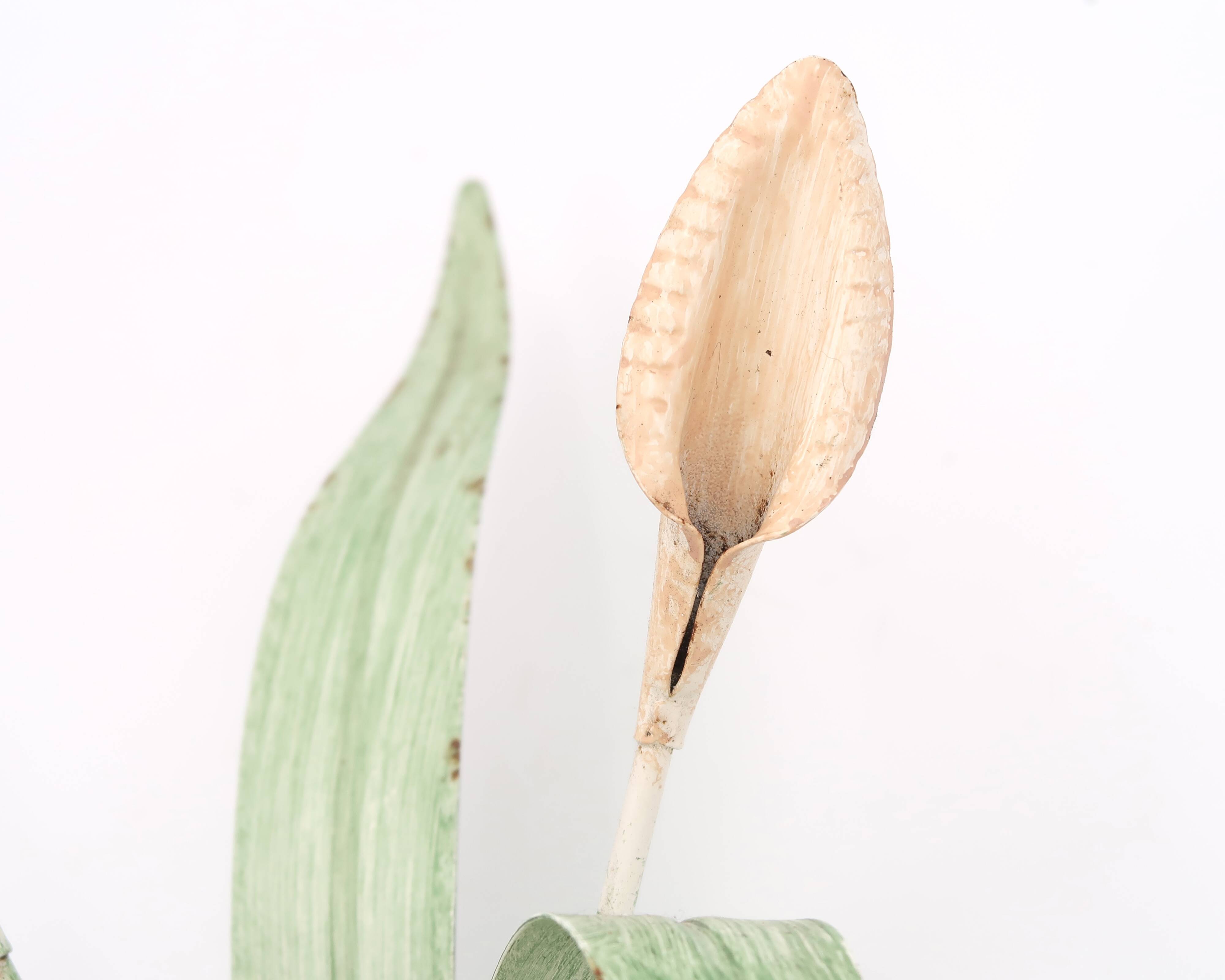 Tulip wall light with leaves and flowers, 80s