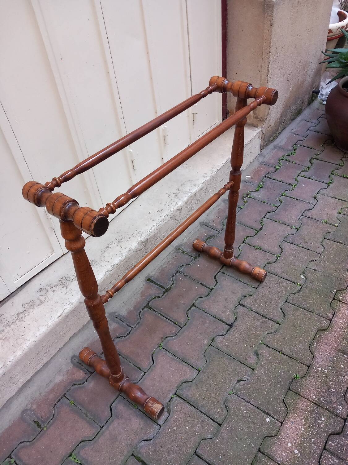 Vintage bamboo towel holder