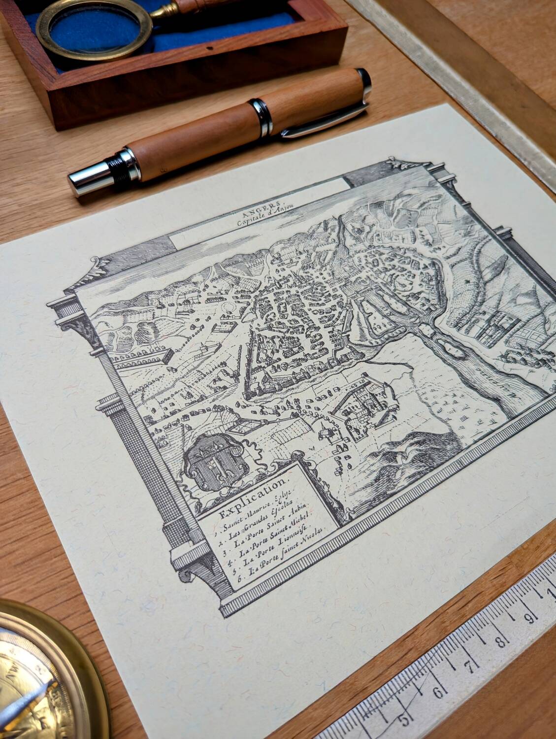 Printed in 1970, Angers, capital of Anjou.