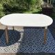 White oval table solid wood base
