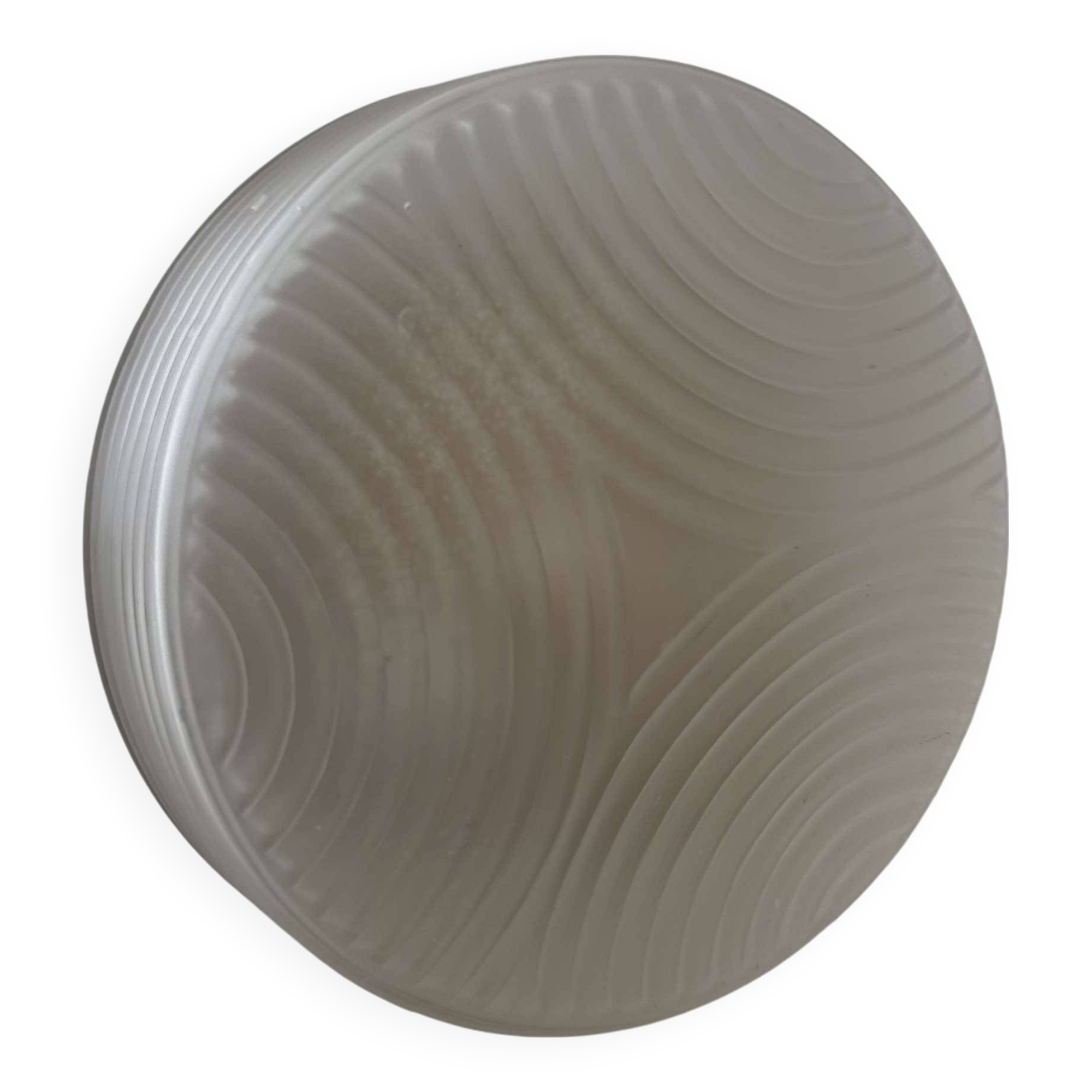 Vintage wall lamp in pressed molded sandblasted glass, France 1960