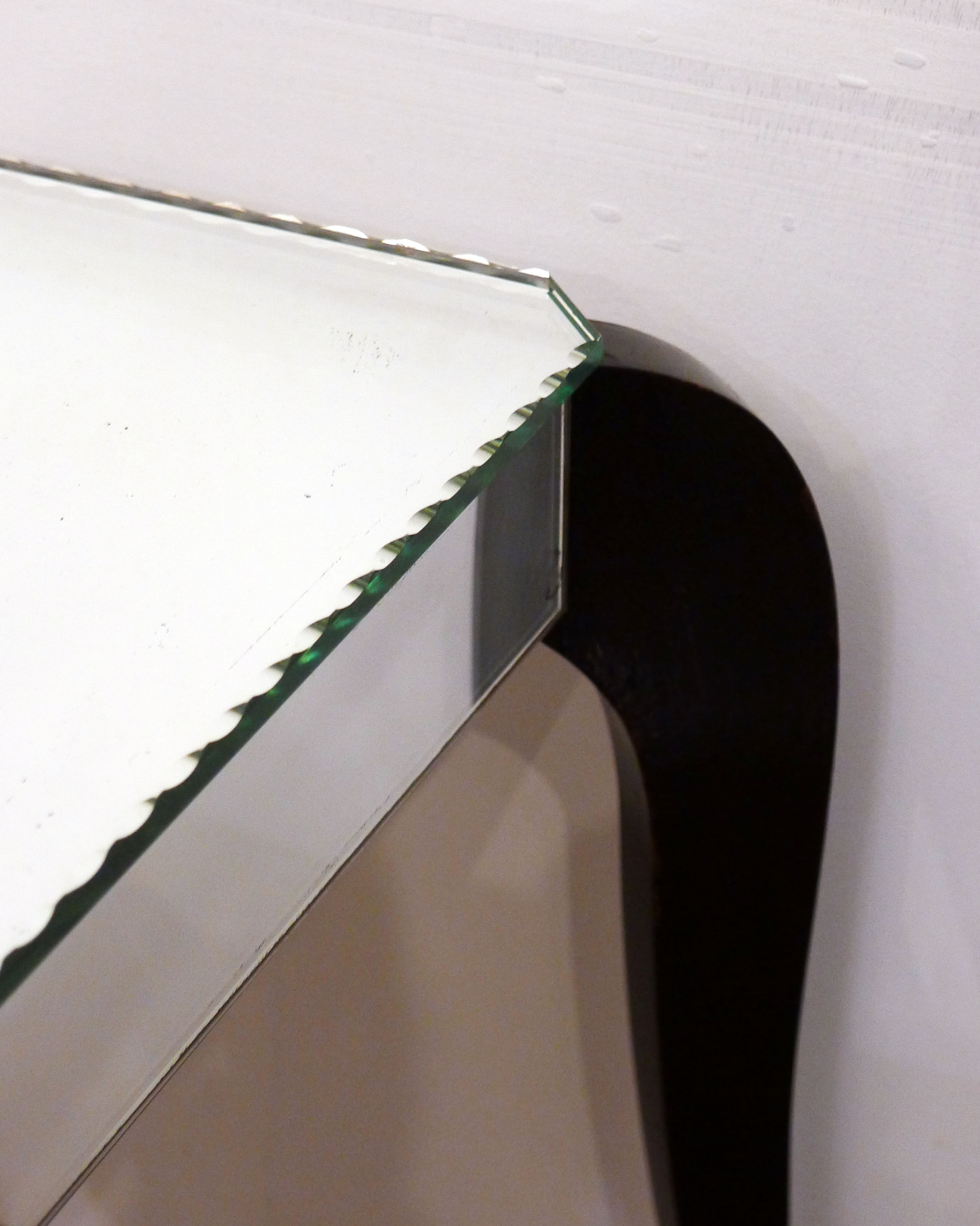 Mirror Art Deco coffee table - curved feet