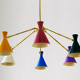 Chandelier 6 articulable arm multicolored