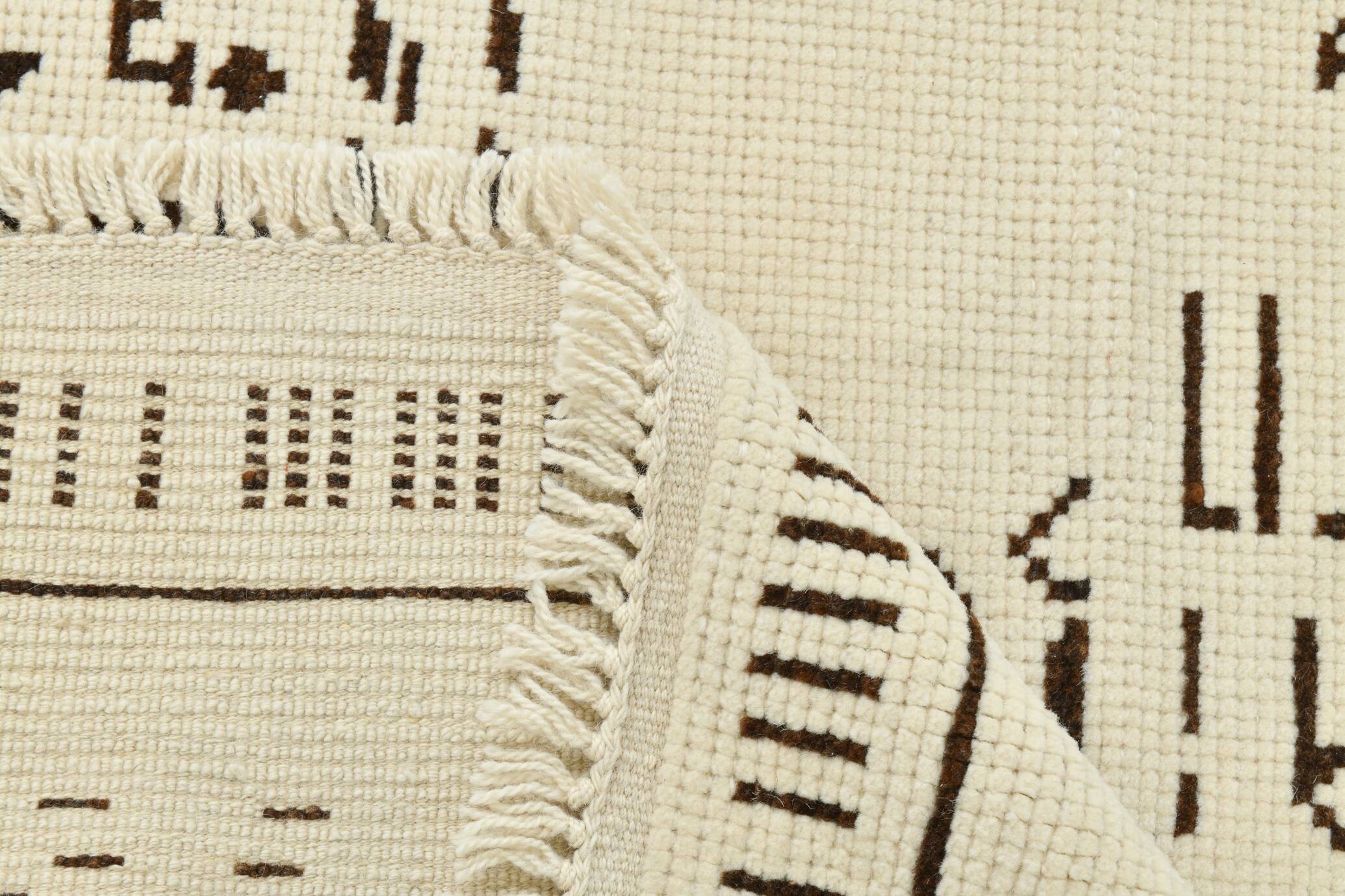 8x10 Beige & Dark Brown Modern Oushak Rug, 232x303Cm