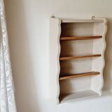 Linen-colored wooden shelf