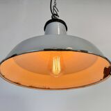 Industrial Grey Enamel Factory Pendant Lamp, 1960s