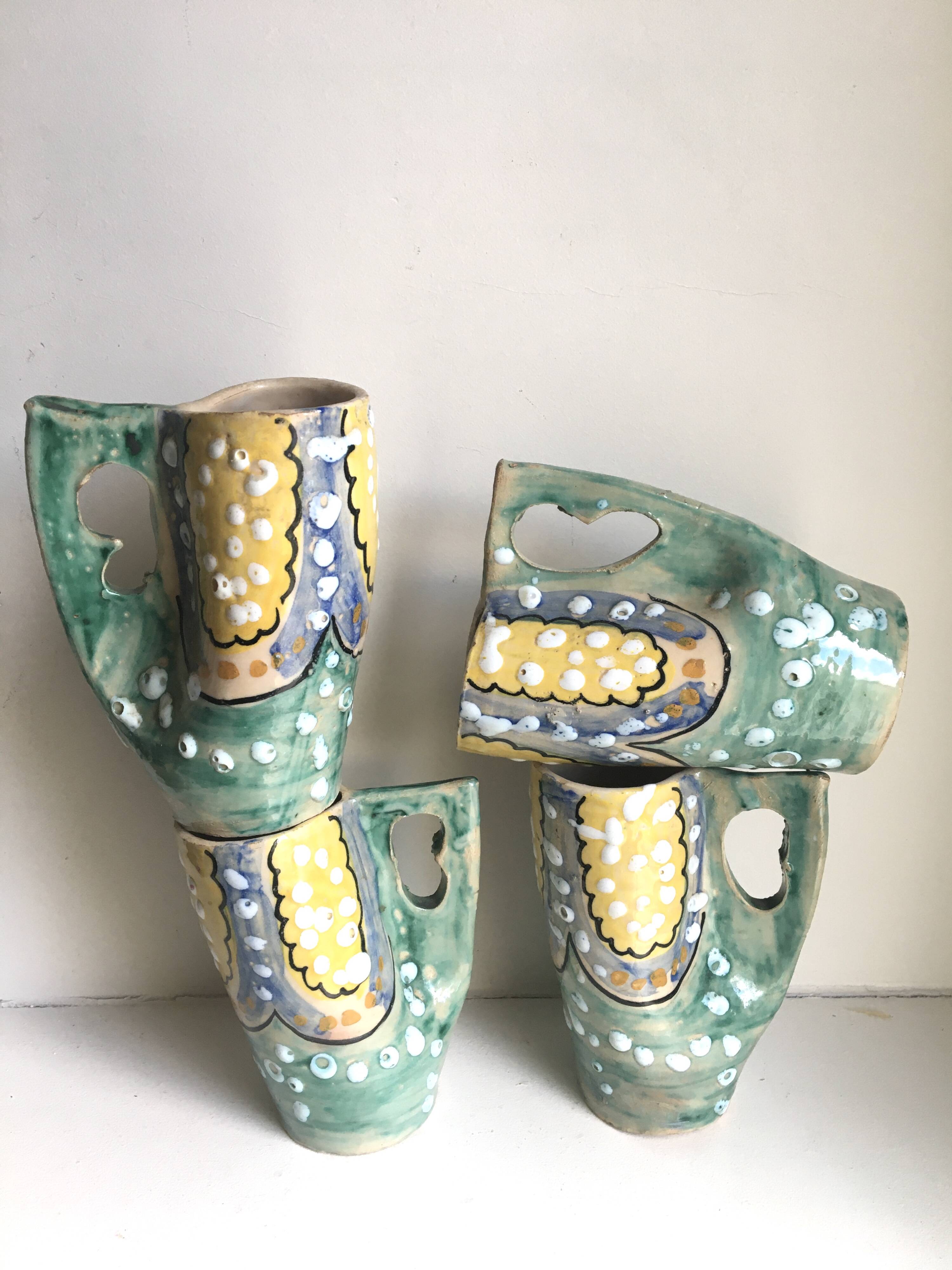 Set of Iberian ceramic mugs