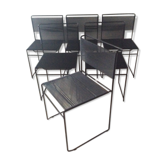 Series of 6 Spaghetti chairs by Giandomenico Belotti for Fly Line 70s