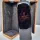 Wabi-Sabi glass vase with burnt wood mold