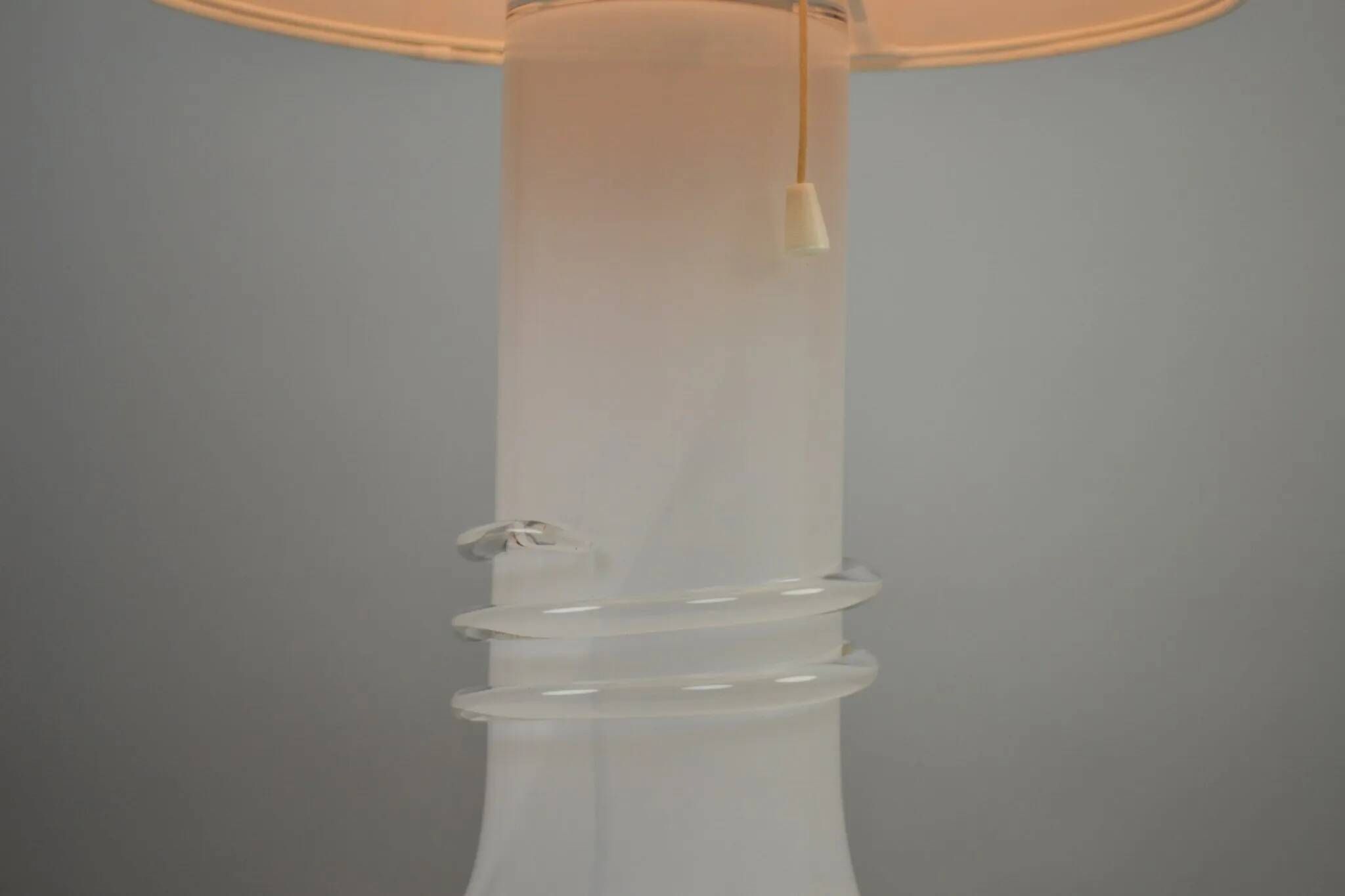 Large Glass Table Lamp by Hannelore Dreutler/Studio Åhus for Ateljé Lyktan, signed and dated 1981