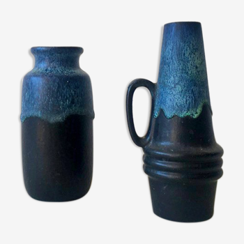 Paire de vases en céramique vintage, Allemagne années 1970