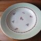 6 flat plates in PL Limoges porcelain 24 cm flower decoration with gold edging