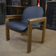 Leather and beech armchair Vintage 1970