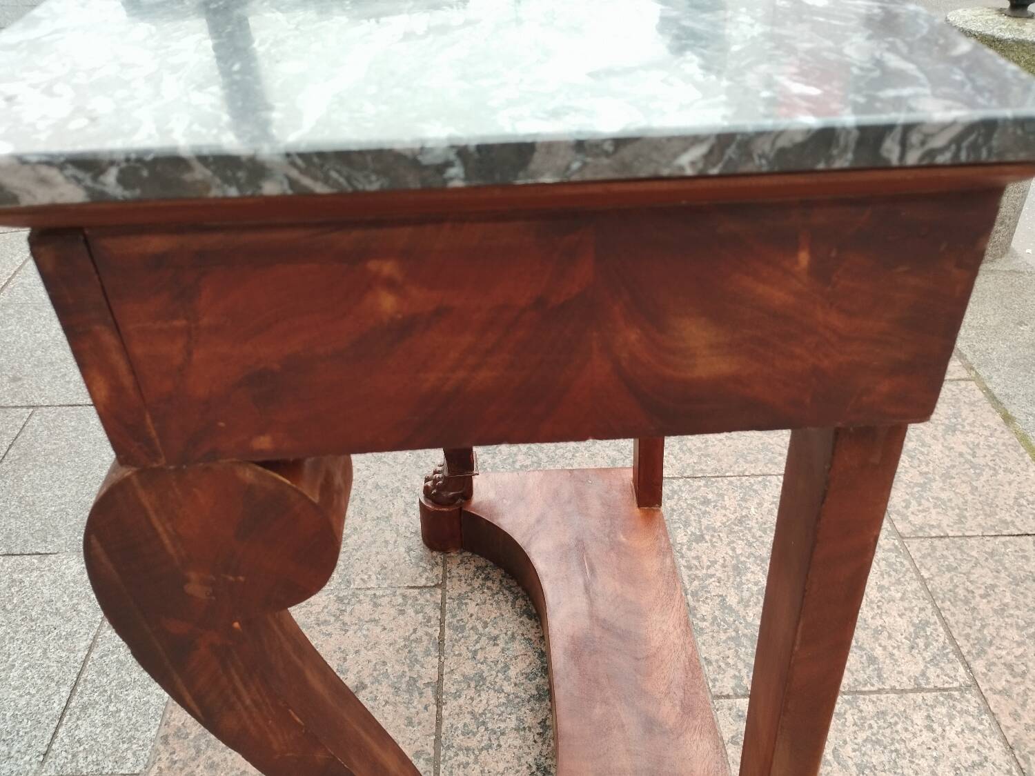 Antique Louis XVI style console with marble top