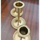 Bougeoirs vintage en laiton en forme de tulipe - lot de 3