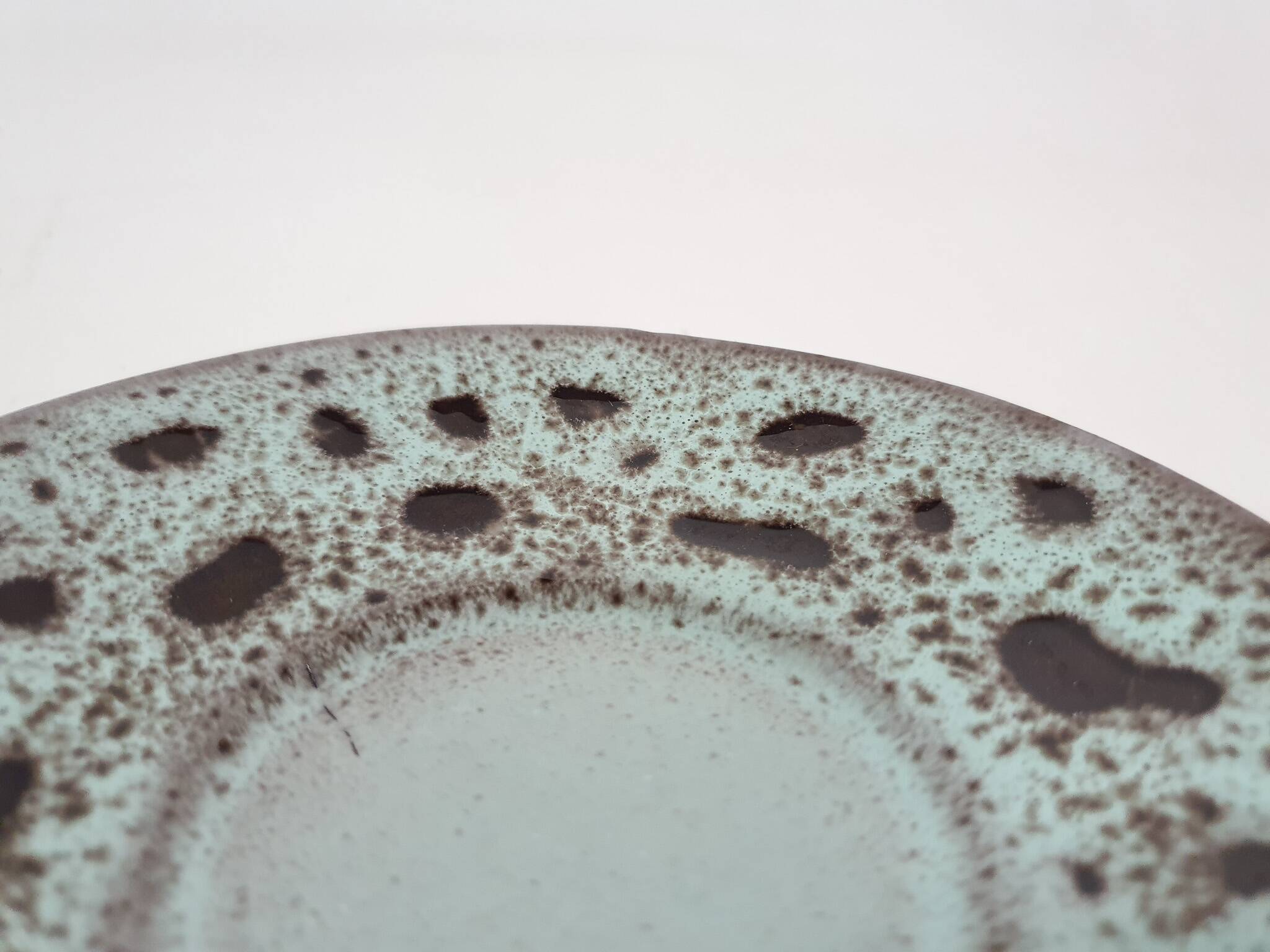 Ceremic lava cup in brown and turquoise, 1970's