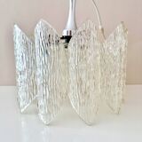 Ice Glass Lamp, Mid-Century Acrylic Pendant Light, Kalmar Era Ceiling Lamp