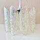 Ice Glass Lamp, Mid-Century Acrylic Pendant Light, Kalmar Era Ceiling Lamp