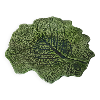 Ceramic empty pocket dish Cabbage leaf Signature to identify G