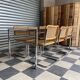 Chrome table and smoked glass