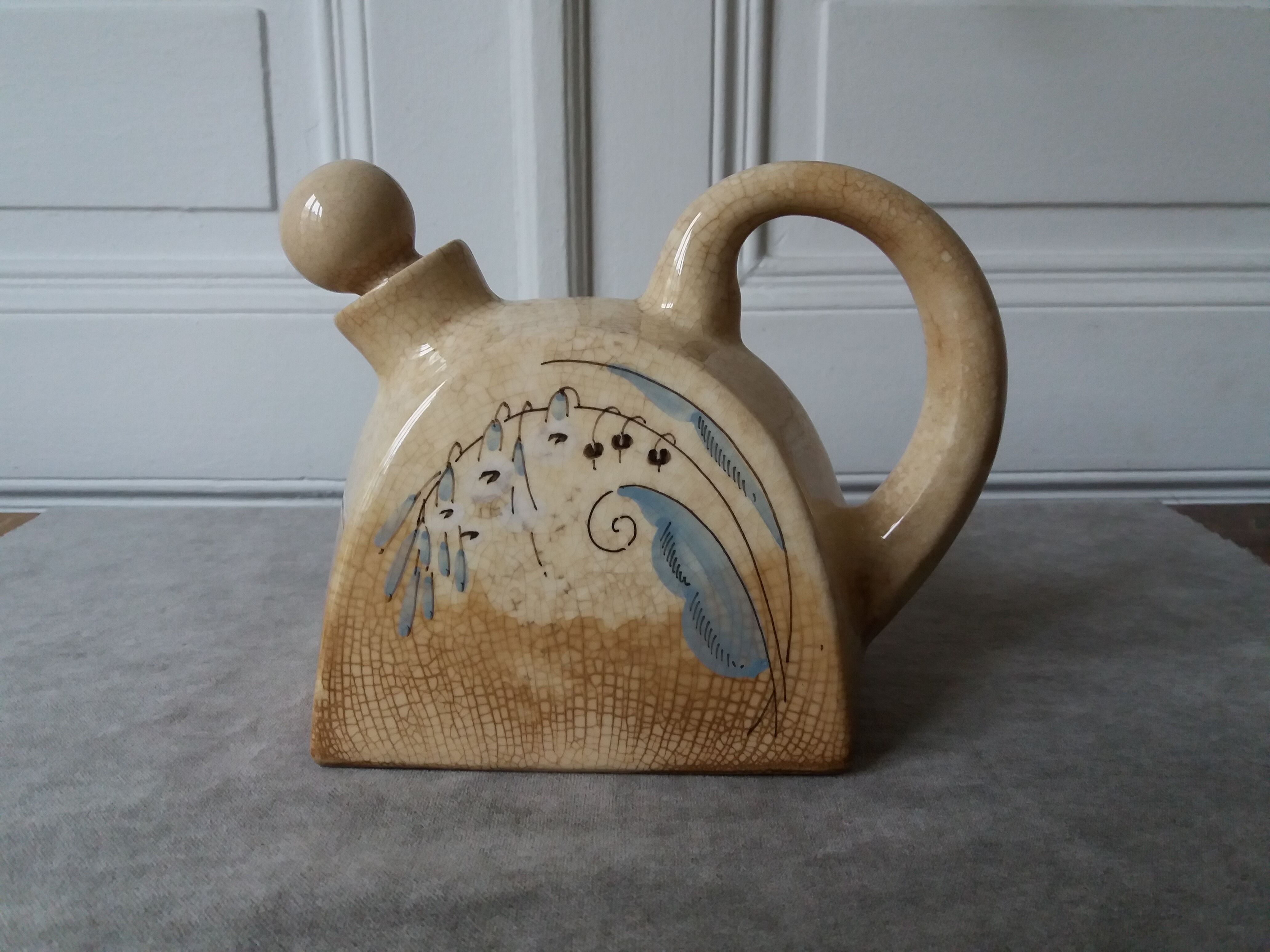 Modernist teapot art deco in stoneware