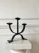 Brutalist wrought iron chandelier with three lights