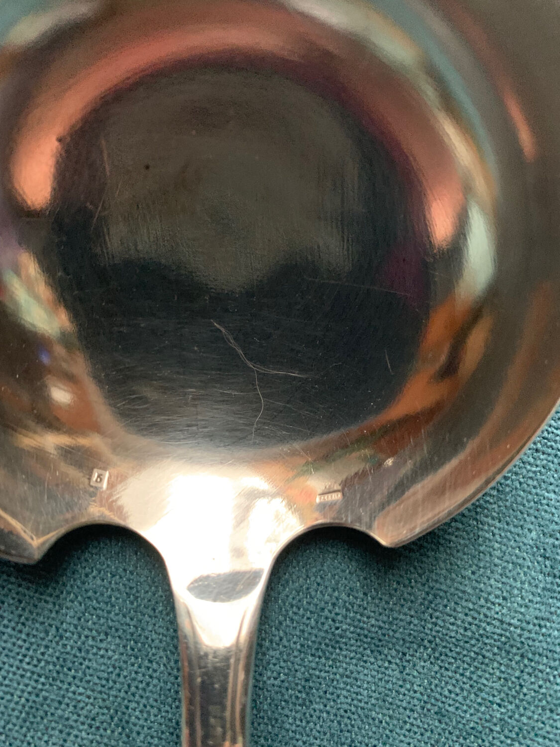 Silver metal cream ladle in very good condition