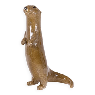 Valérie Courtet, Otter in chamotte and enameled stoneware. Contemporary work